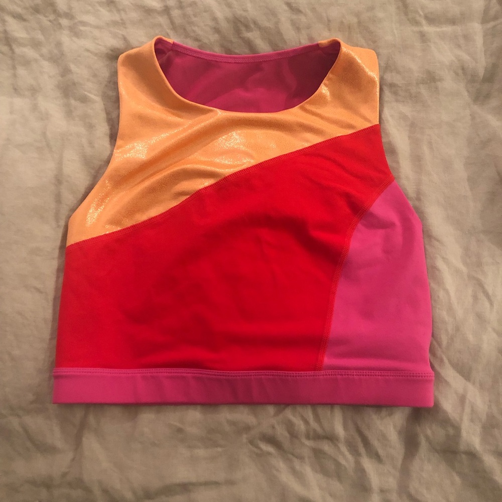 Pink and orange workout crop top/ bra